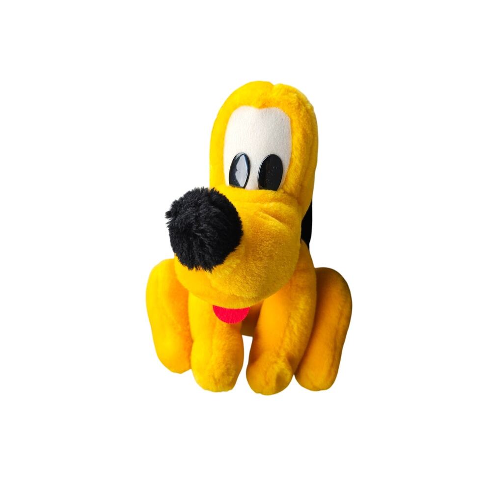 Vintage Disneyland Walt Disney World Pluto Dog 10" Plush Stuffed Animal Toy.